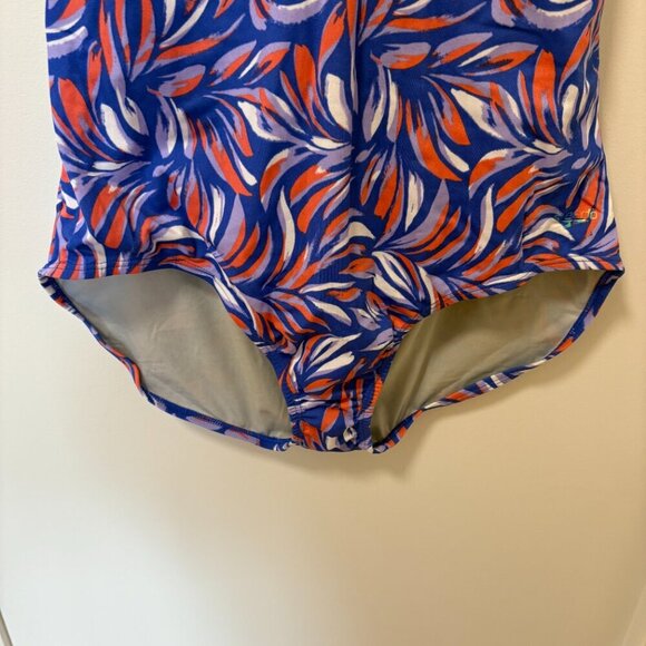 SPEEDO Women's Printed Halter One Piece Swimsuit Size 16 Blue Red Endurance - Picture 4 of 12